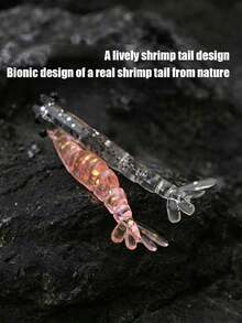 10pcs Glow Soft Elastic Shrimp Fishing Lures With Box, 40mm Silicone Realistic Bait With 3D Eyes, Suitable For Freshwater - Multicolor - View 6