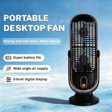 USB 桌面風扇/便攜式風扇/小風扇/靜音風扇 - 1200mAh 可充電高效能鋰電池，雙馬達 720° 環繞冷卻風扇 | 冷卻桌面風扇，靜音運作，高品質無刷馬達，5 段風速 - 適用於辦公室、旅行、臥室、露營等，時尚設計，涼爽舒適，便攜式風扇，適用於居家辦公室臥室旅行露營露營車戶外 | 完美禮物 - USB桌上型風扇 - 查看 15