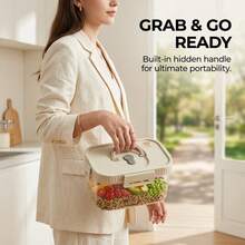 Hộp đựng thực phẩm nhiều ngăn bằng nhựa trong suốt đa năng, hộp bảo quản tươi nhiều ngăn kín có nắp cho tủ lạnh, hộp đựng rau củ quả và nguyên liệu dung tích lớn tái sử dụng được, dùng được trong lò vi sóng, lưu trữ và sắp xếp thực phẩm nhà bếp - Nhiều màu - Xem 5