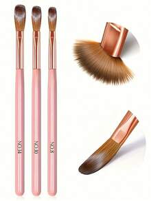 3pcs Acrylic Nail Brush Set, Sizes 8/10/14, Professional Nail Brushes For Acrylic Powder, Nail Extensions And 3D Nail Carving, Suitable For DIY Home Manicure And Salon Nail Tools - Multicolor - View 7