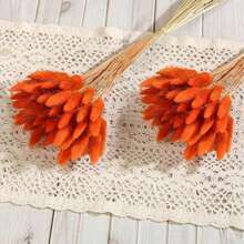 60pcs-16.5 Inch Red Artificial Rabbit Tail Grass, Home Decor Artificial Rabbit Tail Grass Stems, Suitable For Bohemian Style Floral Arrangements, DIY Crafts, Home Kitchen And Wedding Decor, Christmas Decor, Thanksgiving Decor, DIY Wreath Decoration - Orange Rabbittail Grass - View 4