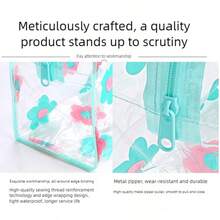Tas Kosmetik Transparan Bermotif, Kantong Penyimpanan PVC Tahan Air Kapasitas Besar Portabel, Tas Perlengkapan Mandi Genggam untuk Pria - MultiWarna - View 6