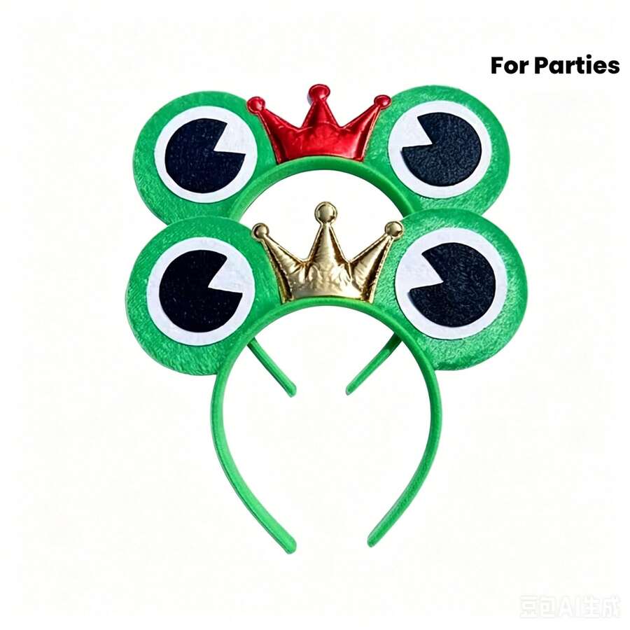 1pc/2pcs Creative Funny Frog Headband Party Costume Holiday Celebration Interesting Frog Headpiece Prop - View 1