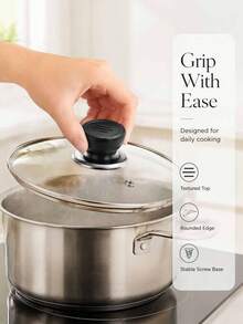 10pcs/3pcs/1pc Gagang Tutup Panci, Aksesori Peralatan Masak Dapur, Pengganti atau Pelengkap untuk Gagang Tutup Panci yang Rusak atau Hilang, Bahan Tahan Panas Hitam di Bagian Atas, Alas Meningkatkan Daya Tahan Keseluruhan, Pemasangan Mudah: Kompatibel dengan Tutup Panci Kaca Bulat untuk Wajan, Penggorengan, Panci Sup, Panci Susu, dan Lainnya, Aksesori Gagang Tutup Panci Universal, Pengganti Gagang Panci Tahan Panas Suhu Tinggi - View 1