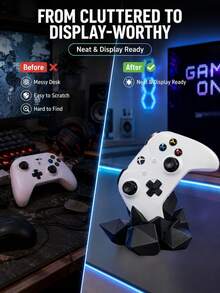 Dudukan Kontroler Kristal, Dudukan Kontroler Game & Ponsel 2-in-1 untuk Meja, Dudukan Display Gamepad Universal, Organizer Meja Dekorasi Ruang Gaming Cetak 3D Geode, Aksesoris Kontroler Video Game, Hadiah Gamer Keren untuk Pria dan Anak Laki-laki - View 5