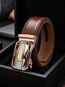 Men's Leather Belt Fashion Business Waist Belt Luxury Casual Waist Belt Alloy Buckle Jeans Matching Men's Belt - Multicolor - View 1
