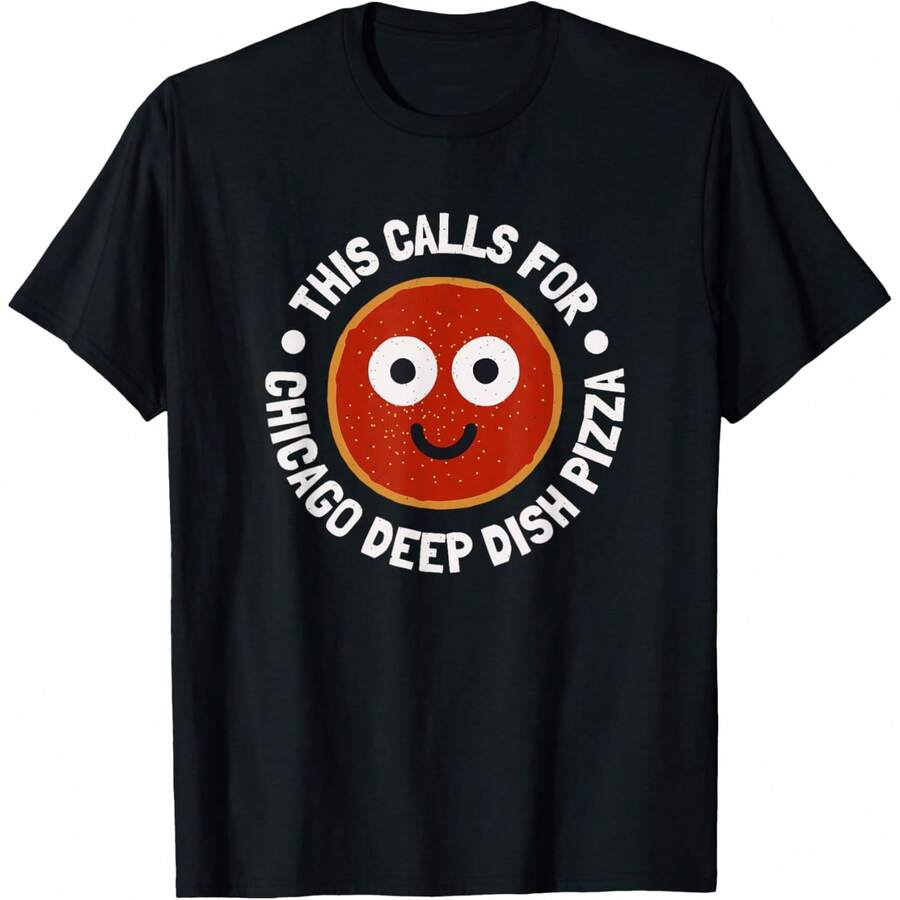 This Calls For - Chicago Deep Dish Pizza T-Shirt - Negro - Ver 1