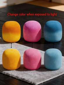 1pc Random Color Cotton Candy Squeeze Ball, Color Changing Under Sunlight, Soft Stress Relief Toy, Cylindrical Finger Toy, Suitable For Adults To Relieve Anxiety - Multicolor - View 7