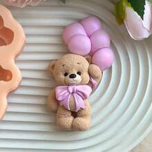 DIY 熊抱氣球矽膠模具，適用於蠟燭、手工皂、樹脂、石膏、芳療用品、居家與婚禮裝飾、桌面擺飾 - 小熊模具 - 查看 5