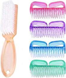 Set 5 Piezas Cepillo de Uñas con Mango de Agarre Ergonómico, Limpiador de Manos y Pies con Cerdas Flexibles, Kit de Herramientas para Manicura y Pedicura en Colores Surtidos para toda la Familia - 1 - Ver 1