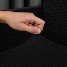 3-Piece Stretch Elastic Sofa Cover Set, Complete Living Room Set - Black - View 2