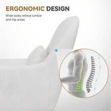 Velvet Padding Office Chair Adjustable Height 150kg Load Capacity Beige For Home Office Study Bedroom - White - View 5