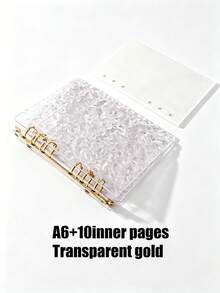 1pc A5/A6 Size Wavy Transparent Loose-Leaf Binder, Acrylic Gradient Colorful Transparent Folder, Can Be Used As Notebook, Planner, Card Storage, Sticker Book, Photo Album, Stationery,Card Holder - A5 - View 19