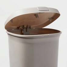 7gal Step Trash Can With Locking Lid Gray - Brightroom™: Plastic, Rectangle, Indoor, 7.7 Gallon, Step-On, Glossy Finish - 1 - View 3