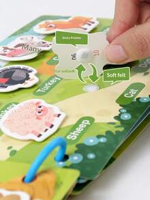 Quiet Book For Babies, Reusable Tear-And-Stick Sticker Book, Early Education Magic Sticker Book, Kindergarten Enlightenment Educational Toy, Cartoon Quiet Sticker Book, Children's Educational Toy, Handmade Material Kit, Reusable Busy Book - Multicolor - View 10
