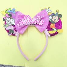 Disney Birthday Limited Edition Glitter Hair Accessory Cartoon Character + Cake Patch Design Travel Check-In Headband - View 8