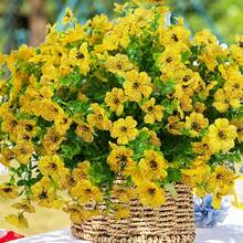 30pcs/10pcs Ramo de Girasoles Artificiales Resistentes a los Rayos UV de Colores, Perfecto para Decorar Bodas, Hogares y Espacios al Aire Libre. Adecuado para Celebraciones de Otoño, Halloween, Navidad y Acción de Gracias - Multicolor - Ver 1