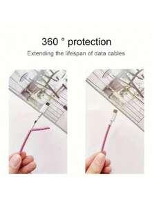 Iridescent Laser Charging Cable Wrap Protector, Flexible And Bend-Resistant, Delays Cable Aging, Beautifies Data Cables, Suitable For Dorm, Commute, Business Trip, Travel, Compatible With IPhone 15/16/17 Data Cables, Affordable Gift Recommendation - Multicolor - View 5