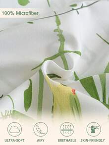 1 pièce Drap-housse à motif floral d'oiseau botanique, literie douce et respirante pour toutes les saisons, couvre-lit confortable inspiré de la nature, ensemble de literie facile d'entretien convenant aux tailles King/Queen/Full/Twin. Convient pour la maison, le dortoir, l'appartement & en cadeau - Multicolore - Voir 6