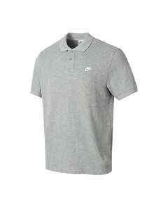 Nike 男士運動 Polo T恤 AS M NK CLUB SS POLO 珠地 2026 夏季新款 男士灰色商務休閒運動短袖 Polo 衫 FN3895-063 - 調色暗灰/白 - 查看 1