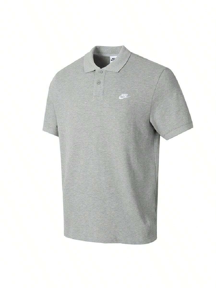 Nike 男士運動 Polo T恤 AS M NK CLUB SS POLO 珠地 2026 夏季新款 男士灰色商務休閒運動短袖 Polo 衫 FN3895-063 - 調色暗灰/白 - 查看 1