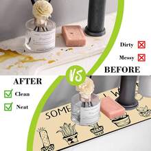 1pc Desert Cactus Plant Pattern Sink Faucet Absorbent Mat, Drainage Mat, Kitchen, Bathroom Sink, Countertop, Drainage Mat, Diatomaceous Earth Basin, Cuttable Quick-Drying Mat. - Multicolor - View 7