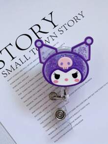 1pc Cute Floating Glitter Cat & Rabbit Cartoon Character Retractable Badge Reel - Doctor / Nurse / Teacher / Office Badge - A - View 15