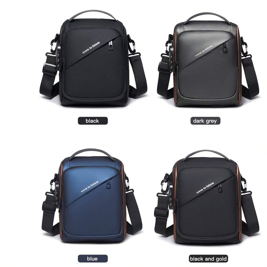 4 Colors Available, Casual Chest Bag For Men, Multifunctional Crossbody Sling Bag With Combination Lock, Lightweight Large Capacity, PU Leather Waterproof And Wear-Resistant, Sports Cycling Shoulder Bag