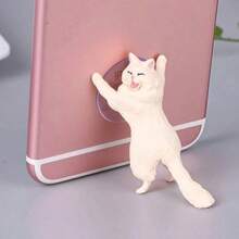 Cute Cat Shaped Phone Suction Cup Holder, Creative Mini Decoration, Universal Phone Stand Suitable For Children To Adults, Portable Desk Stand, Suitable As Home Office Gift - A - View 2