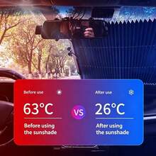 Retractable Car Windshield Sun Shade - Easy One-Handed Installation, Strong Suction Cups, UV Protection & Heat Insulation, Portable Folding Sunshade For Summer, Keeps Car Interior Cool & Protects Interior - A - View 2