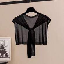 Summer Sun Protection Air Conditioning Collar Shoulder Wrap Ice Silk Knit Outerwear Shawl Spring Autumn Short Neck Protector Thin - Multicolor - View 2