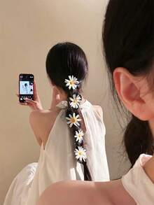 6pcs Mori Style Daisy Flower Hair Clips, Sweet Alligator Hair Clips, Versatile Side Clips For Summer Beach Photos - Multicolor - View 2