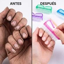Set 5 Piezas Cepillo de Uñas con Mango de Agarre Ergonómico, Limpiador de Manos y Pies con Cerdas Flexibles, Kit de Herramientas para Manicura y Pedicura en Colores Surtidos para toda la Familia - 1 - Ver 7