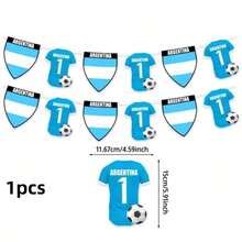 1 Set Banner Bertema Sepak Bola Argentina, Banner Bendera dan Jersey Argentina untuk Dekorasi Pesta Piala Dunia - A - View 6