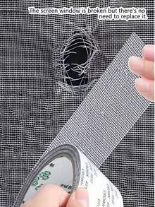 1 Rollo de Cinta Adhesiva para Reparación de Pantallas, Impermeable, Resistente a Desgarros, a Prueba de Insectos, Adecuada para Reparación de Tela y Pantalla, Aplicable para Reparación de Ventanas de Dormitorio/Cortina, Cocina, Accesorios de Cocina, Artículos Esenciales de Cocina - A - Ver 1