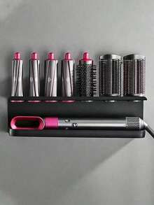 Wall-Mounted Curling Iron Storage Rack Hair Dryer Holder No-Drill Hair Tool Hanging Rack Bathroom Hair Dryer Storage Shelf Drill / No-Drill Dual-Use Storage Rack Space Aluminum Material, Suitable For Bathroom, Bedroom, Hair Salon, Equipped With Two Installation Methods - Multicolor - View 2
