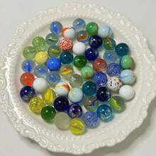 30/60/100pcs 1.6cm Colorful Rainbow Beautiful Transparent Glass Beads Marbles - Multicolor - View 8