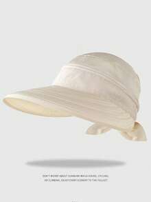 1pc Colorful Ribbon Summer Women's Sun Hat, Adjustable Sun Protection, Suitable For Ponytail Wear, Fashionable And Versatile - Multicolor - View 15