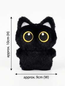 Cute Black Cat Plush Doll, Big Eyes Fluffy Mini Plush Doll, Gothic Style Bag Charm, Cute Backpack And Handbag Accessory, Exquisite Decoration, Perfect Gift For Cat Lovers, Suitable For Daily Use And Party Favors (Hanging Rope Black, White Random Color) - Black - View 4