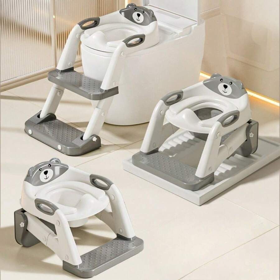 3-In-1 Toddler Potty Training Seat & Potty Chair, Height Adjustable Toilet Seat With Splash Guard, Stable Wide Base Design, Non-Slip Step Stool - Multicolor - View 1