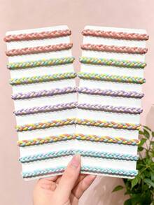 5/10/20pcs/Set Macaron Woven Hair Scrunchies, Sweet Hair Accessories - Suitable For Girls And Women, Applicable For Daily Hairstyling, Outings And More - Multicolor - View 2