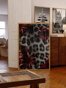 1pc Frameless Fashion Magazine Leopard Print Maximalist Glam Wall Art, Luxury Animal Decor Poster For Bedroom, Dorm, Living Room, Back To School, Funky Posters, Vintage Decor, College Dorm Essentials, Unique Gift - Leopard Print - View 1