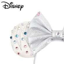 Disney 迪士尼城堡主題髮箍，銀色米奇耳朵配大蝴蝶結與多彩水鑽 - 彩色 - 查看 2