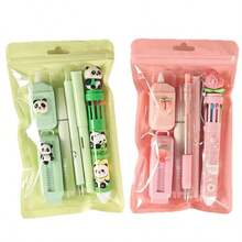 1 Set High-Quality Stationery Set, Practical Student Learning Supplies, Suitable For Educational Institutions, Classrooms, Gifts, Functional And Stylish Set, Meets Various Needs! Perfect For Work And Creative Activities Multi-Functional Stationery Set - 4 Colors Available To Brighten Your Office Time, Includes Push-Pull Eraser, Highlighter, Ballpoint Pen And Other Tools, Ideal Stationery Combination For Creative People! - Sets - View 11
