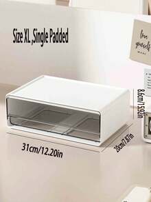 1/2/3pcs Stackable Desktop Storage Box, File Sorting Organizer, Small Drawer Desktop Storage Box, Transparent Small Plastic Drawer Cabinet, Stackable Plastic Drawer, Suitable For Home, Office, Crafts, Pencils And Other Items Desktop And Drawer Storage Organizer, Home Storage Product, Desktop Organization Tool, Back To School, Graduation Season - White - View 20