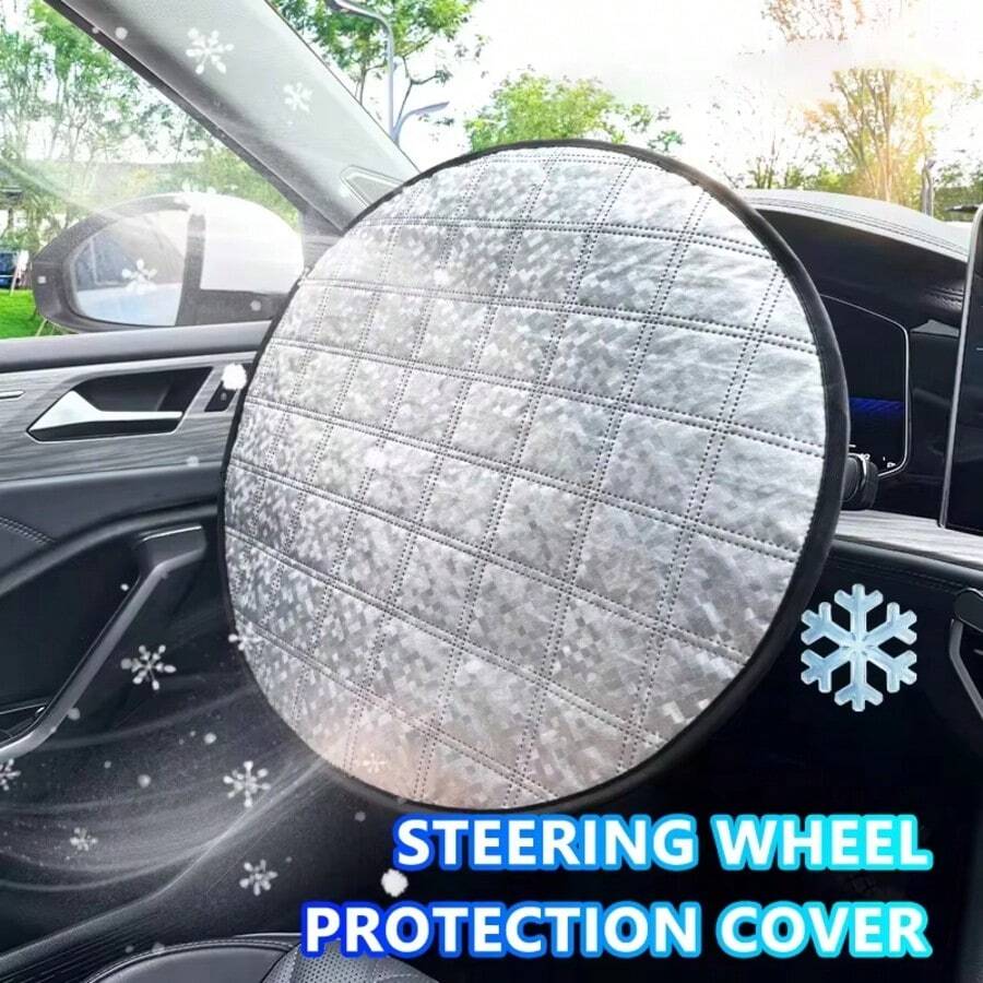 Universal Car Steering Wheel Sun Shade, 3-Layer Silver Heat Insulation Sun Shield, Foldable UV Protection Steering Wheel Cover Suitable For Sedans And SUVs, Provides Thick Durable Easy Installation And Removal Cooling Sun Protection - Sunshade - View 1