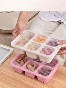 1pc Nordic Style 5-Compartment Bento Box, Refrigerator Fresh-Keeping Box, 5-Compartment Lunch Box, Snack Box, Fruit Box - Multicolor - View 3