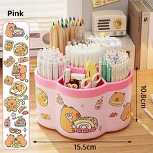 Cute Capybara 360° Rotating Pen Holder - Large Capacity Desktop Organizer & Makeup Brush Storage Box - Multifunctional Stationery Supply For Office & Study - Adorable Birthday Gift For Students & Kids (Multi-Color Options) - Multicolor - View 13
