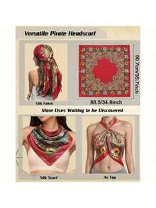 Kit de déguisement pirate pour adulte 4 pièces, accessoires avec logo Jolly Roger et collier à accents dorés, ensemble durable pour bal masqué & foire de la Renaissance - Multicolore - Voir 6