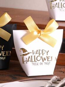 Halloween Gift Flower Box, Candy & Snack Box, Halloween "Trick Or Treat" Decoration, Halloween Ornaments, Halloween Candy & Cookie Storage Box, Paper Food Box, Gift Packaging Box, Halloween Party Gift Box, Haunted House Decoration, Home Decor, Kitchen Decor, Halloween Party Decoration, Halloween Party Supplies, Table Decor - View 5